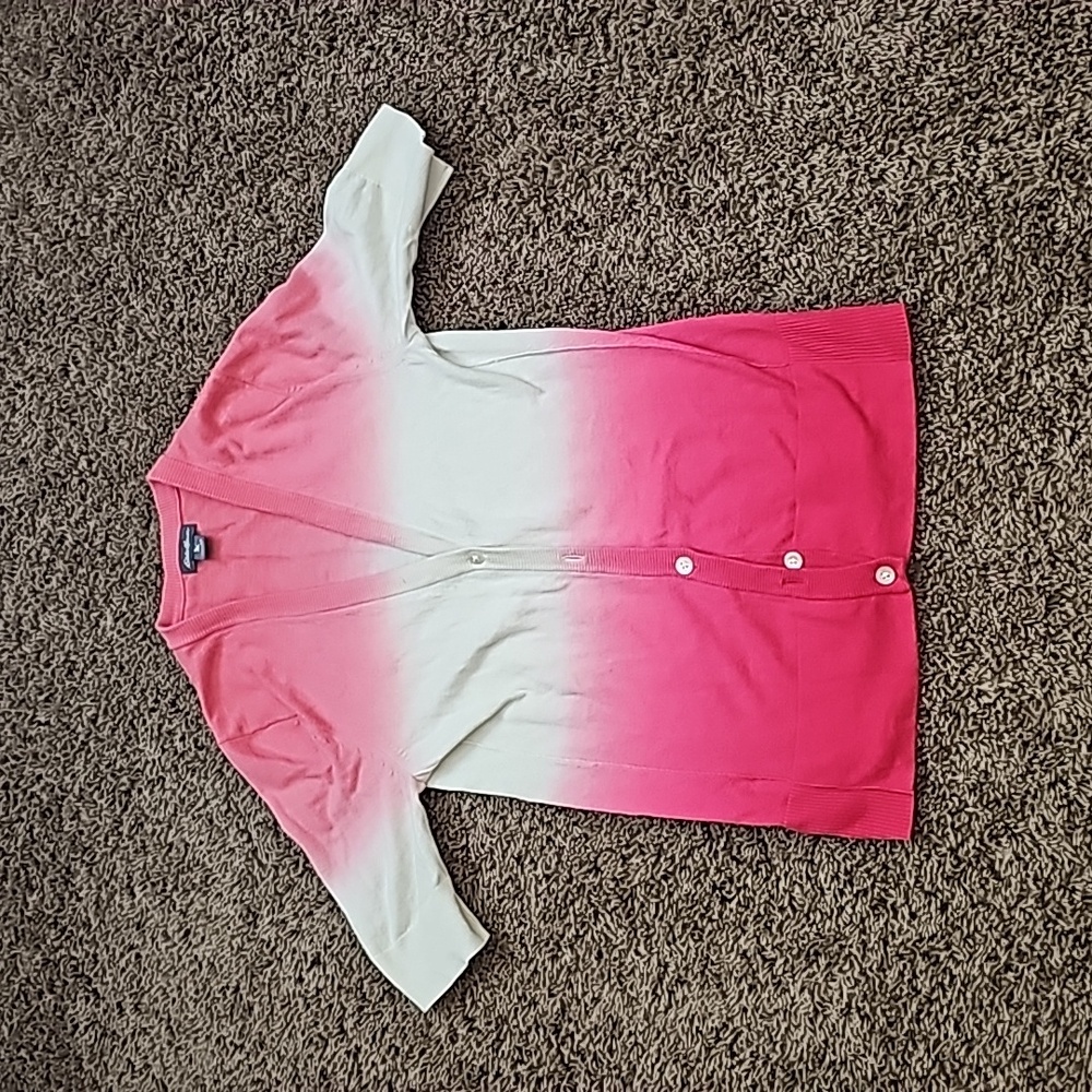XS ombre Eddie Bauer short sleeve cardigan